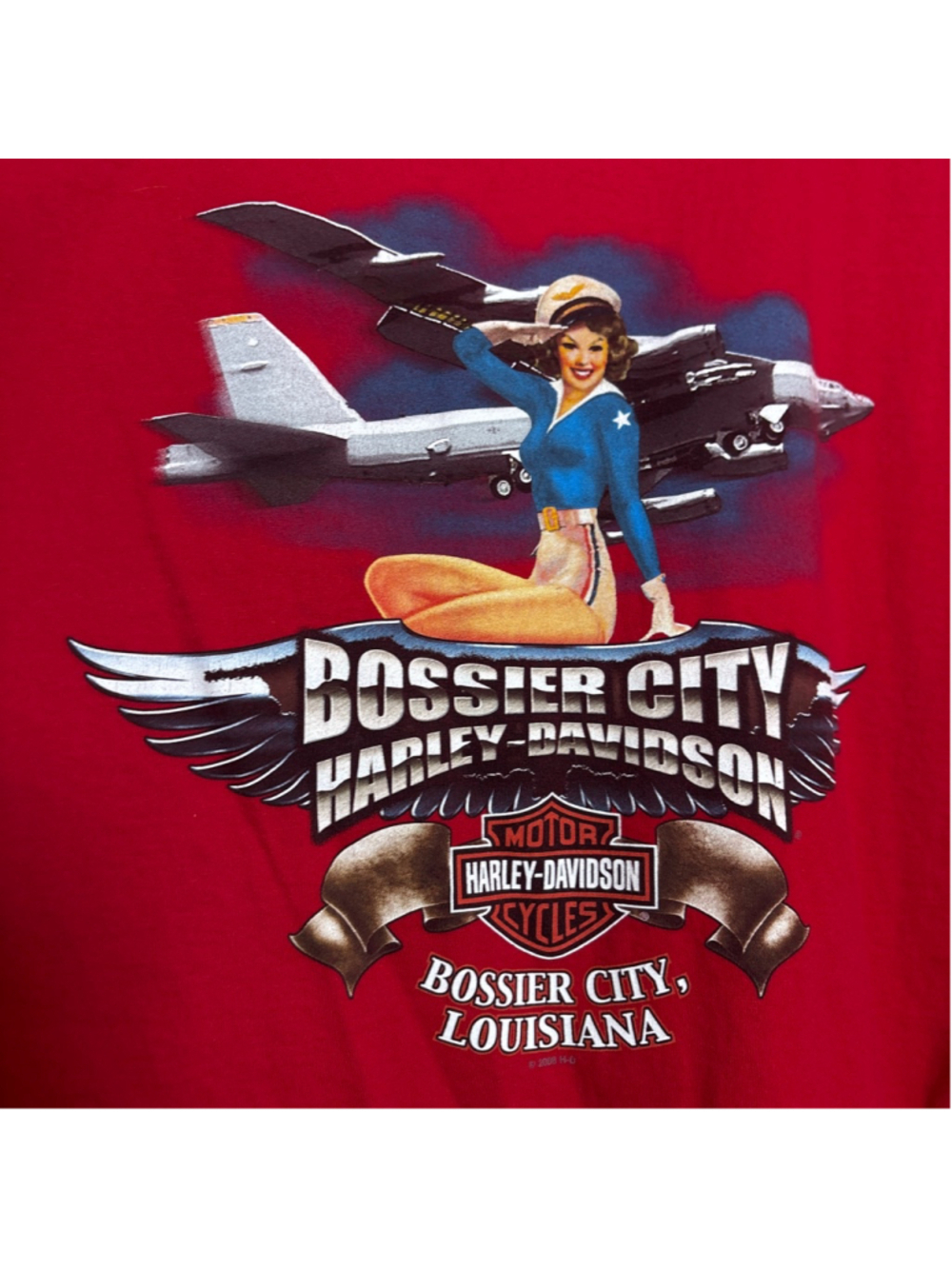 Harley-Davidson bomber girl tee, Bossier City authentic ,